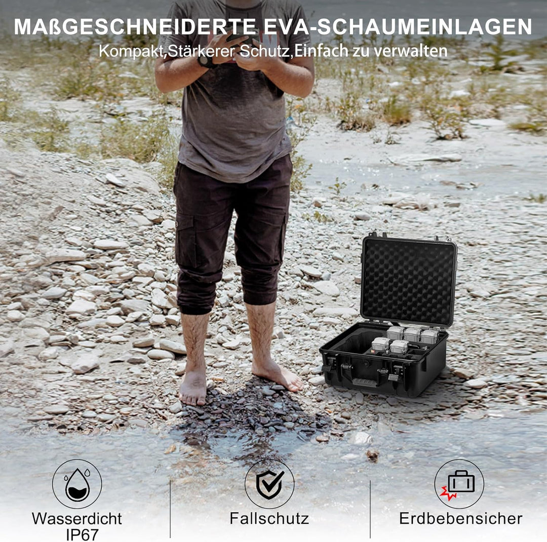 LEKUFEE Wasserdichter Hartschalenkoffer für DJI Air 3 Drohne/DJI Air 3 Fly More Combo/DJI RC 2/DJI R