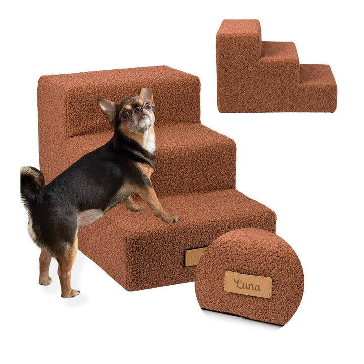 Sofatreppe für Hunde und Katzen – Hundetreppe für Bett & Sofa – 3- oder 4-stufig, rutschfest & wasch