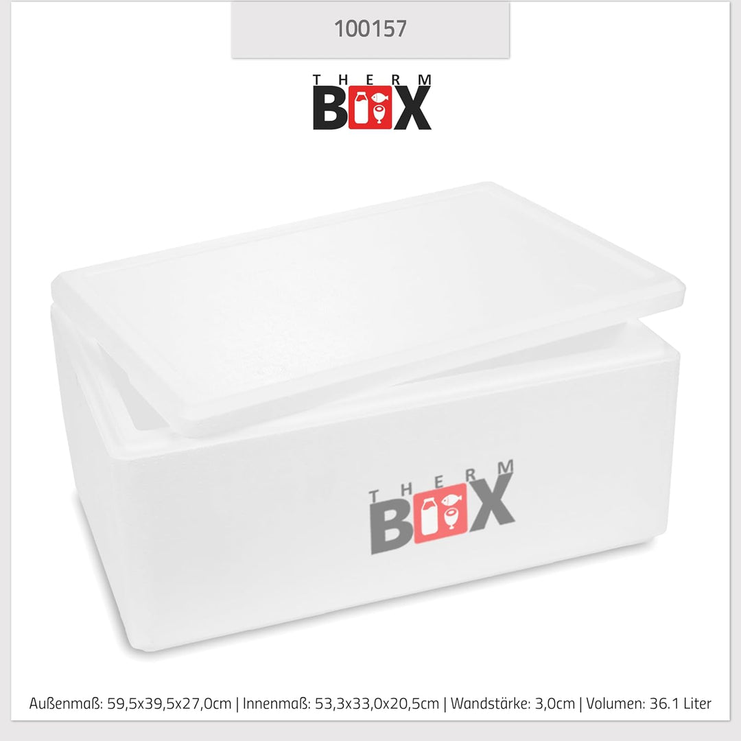 THERM BOX Styroporbox XL Verschiedene Grössen Volumen 24 bis 45L Isolierbox Thermobox Kühlbox Warmha