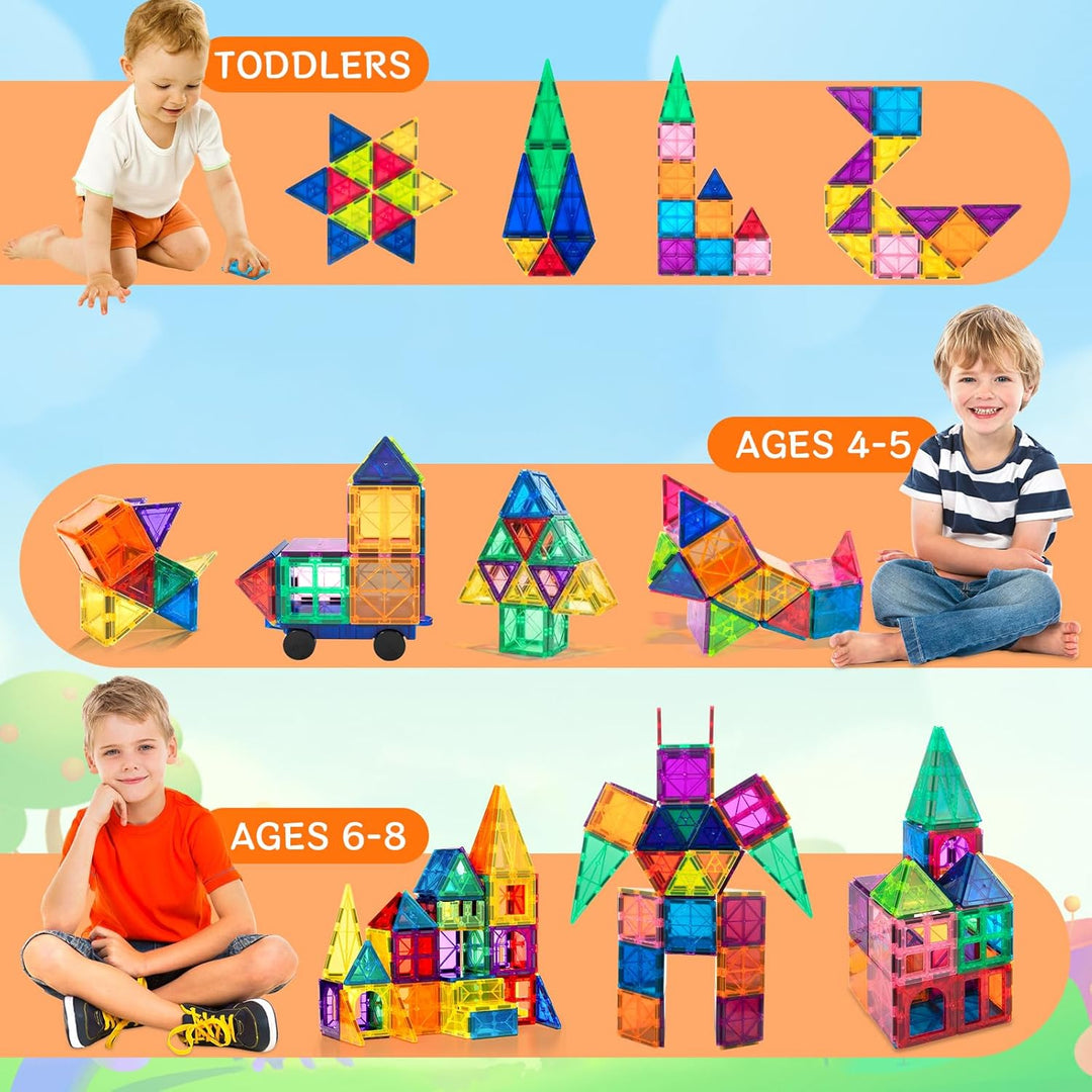 208Pcs Magnetische Bausteine Spielzeug, Magnetisches Bauspielzeug, Puzzle Baustein, Magnetisches Kon