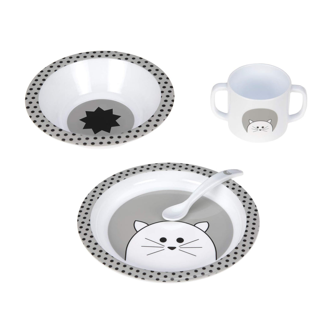 LÄSSIG Kindergeschirr Set (Teller, Becher, Schälchen, Löffel) ohne Melamin, BPA-frei, für Spülmaschi