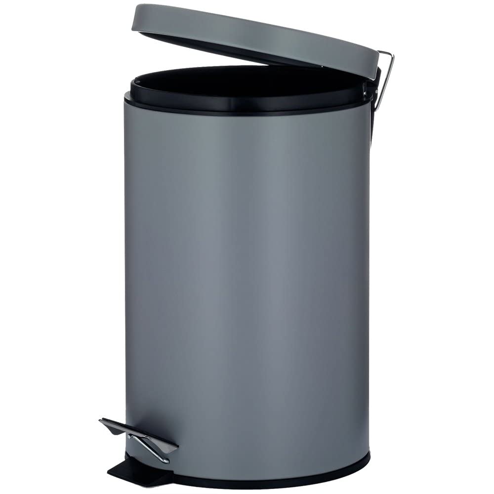 Kela 10933 Treteimer mit Verschlussdämpfung, Pedalbedienung, 12 l, 39 cm Höhe, Metall, Silent Close