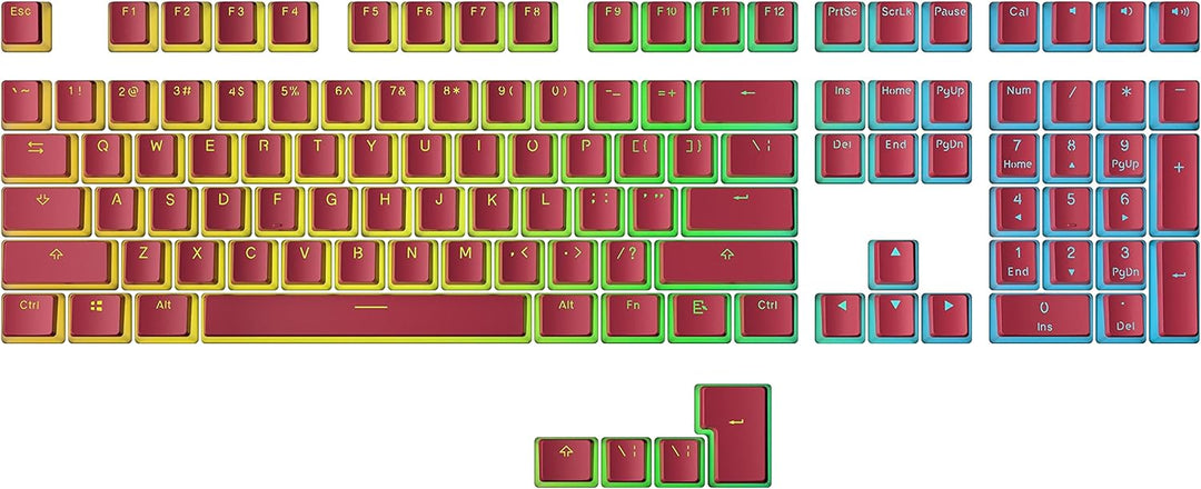 Ranked Pudding PBT-Tastenkappen | 112 Double Shot Transluzent ANSI US- und ISO-Layout | OEM-Profil f