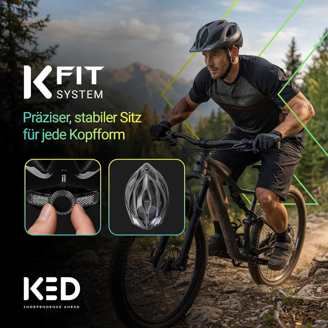 KED MTB Fahrradhelm SPIRI II Trend, schwarz L (55-61cm), L (55-61cm)