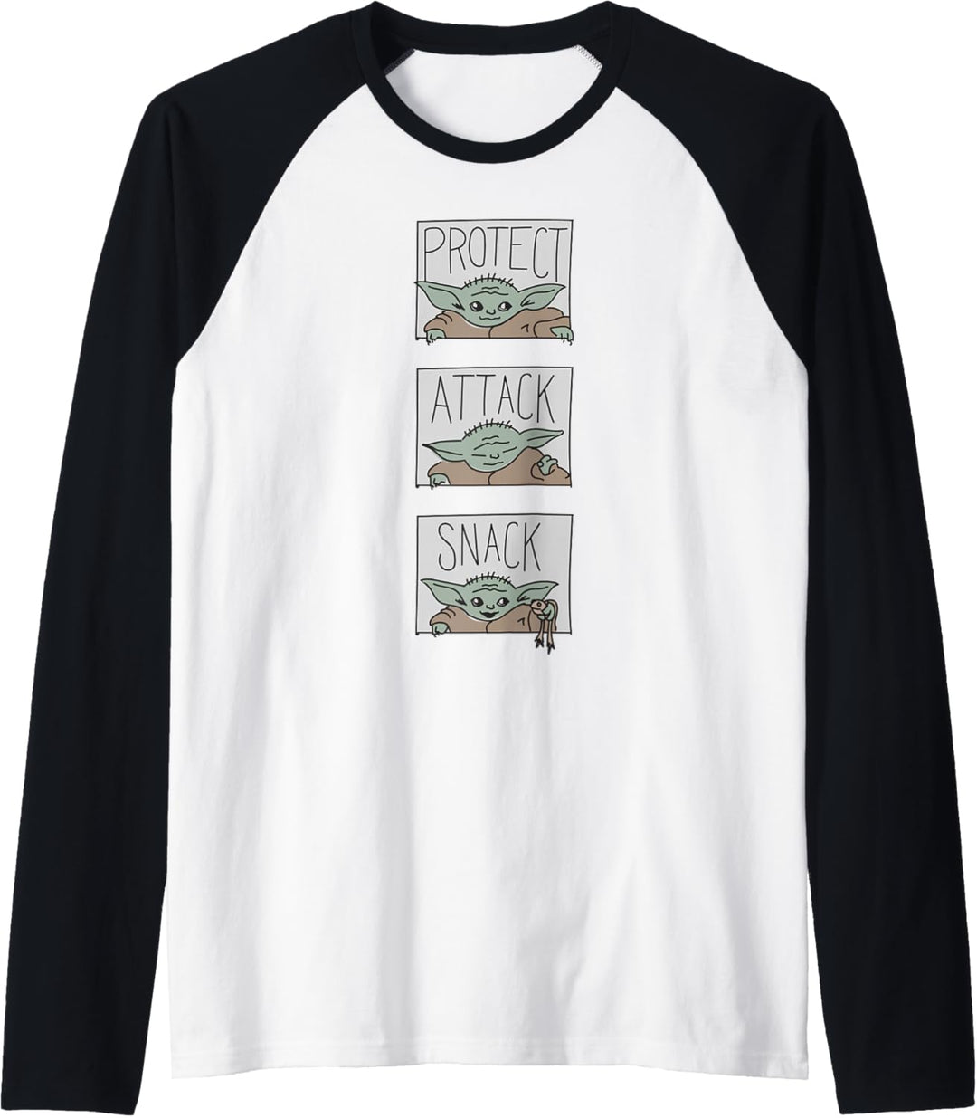 Star Wars The Mandalorian The Child Protect Attack Snack Raglan