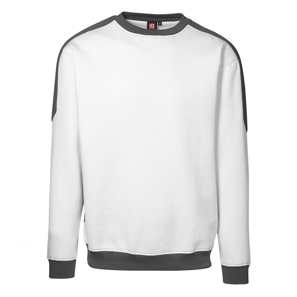 ID - Kontrastfarbenes Sweatshirt mit leichter Passform. Modell Pro Wear Herren. M Weiss, M Weiß