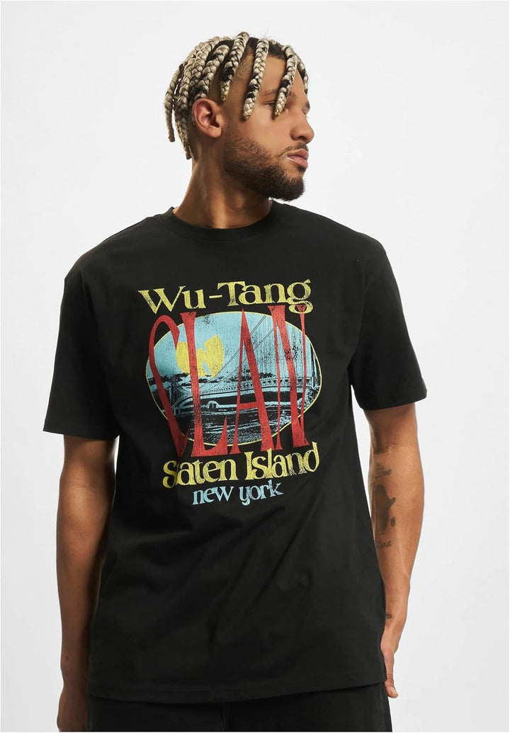 Mister Tee Herren Wu Tang Staten Island Oversize Tee 3XL Schwarz, 3XL Schwarz