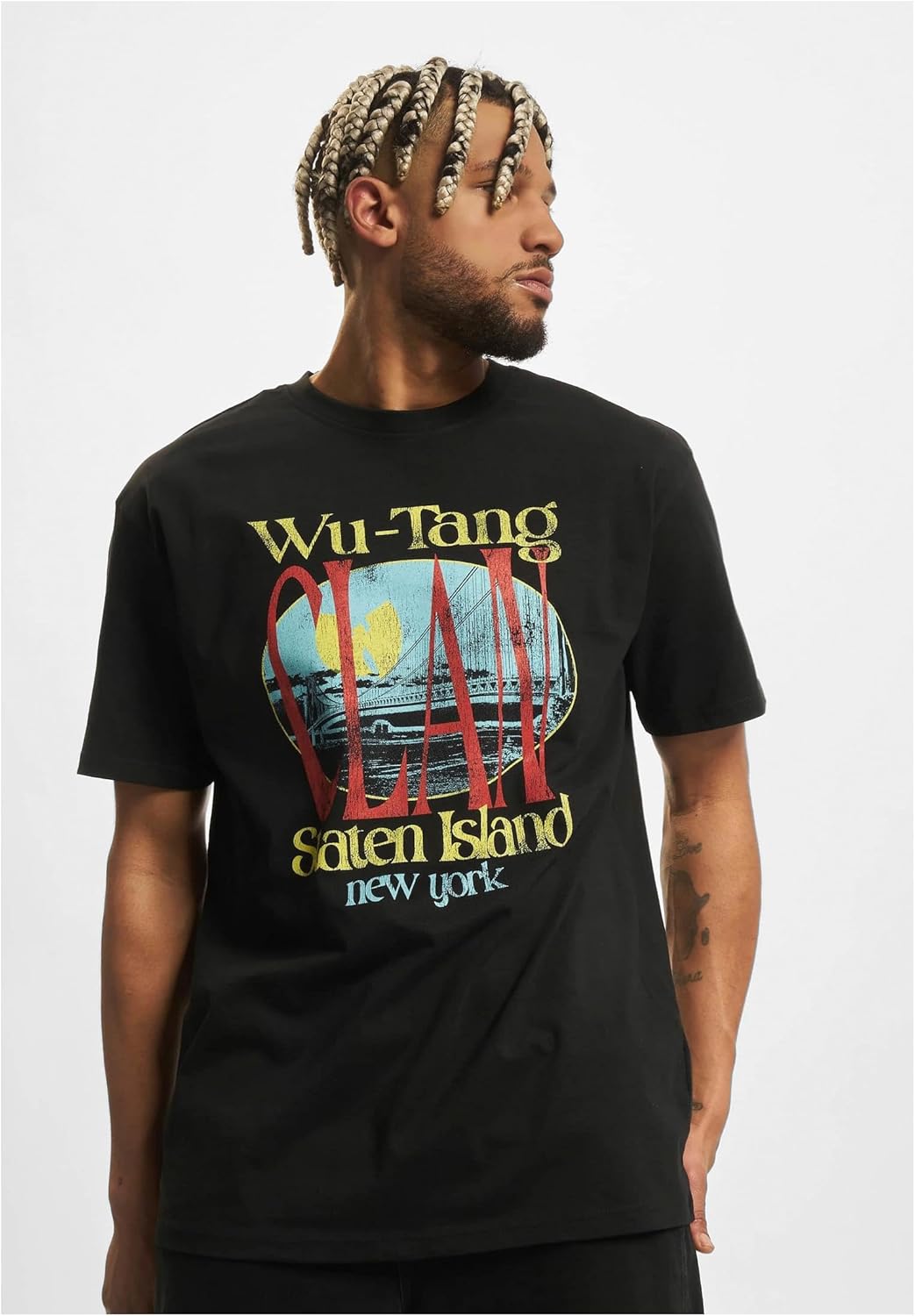 Mister Tee Herren Wu Tang Staten Island Oversize Tee 4XL Schwarz, 4XL Schwarz