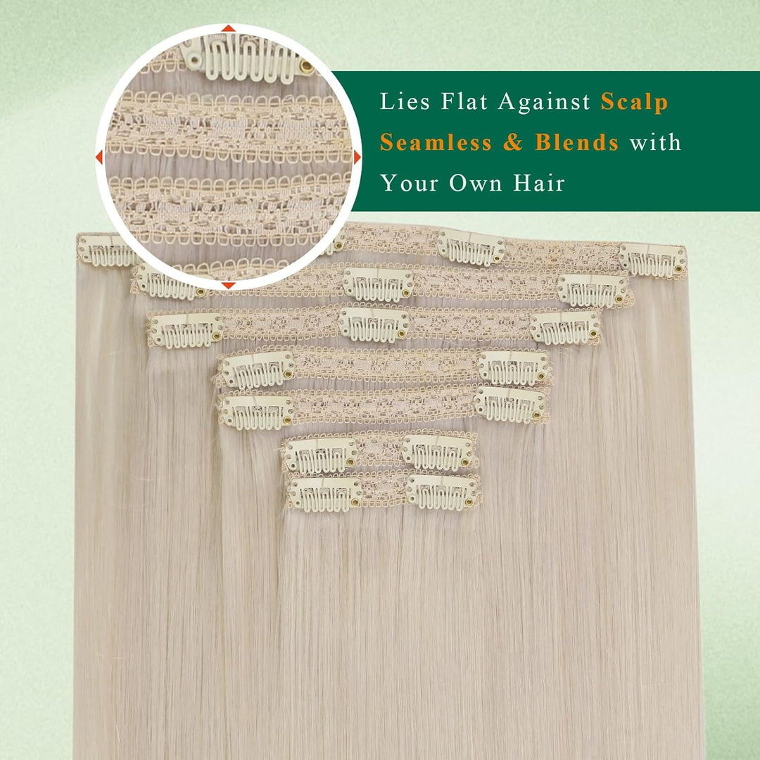 Easyouth Clip Extensions Echthaar Blond Clip in Haarverlangerung Remy Echthaar Clip in Haar Extensio