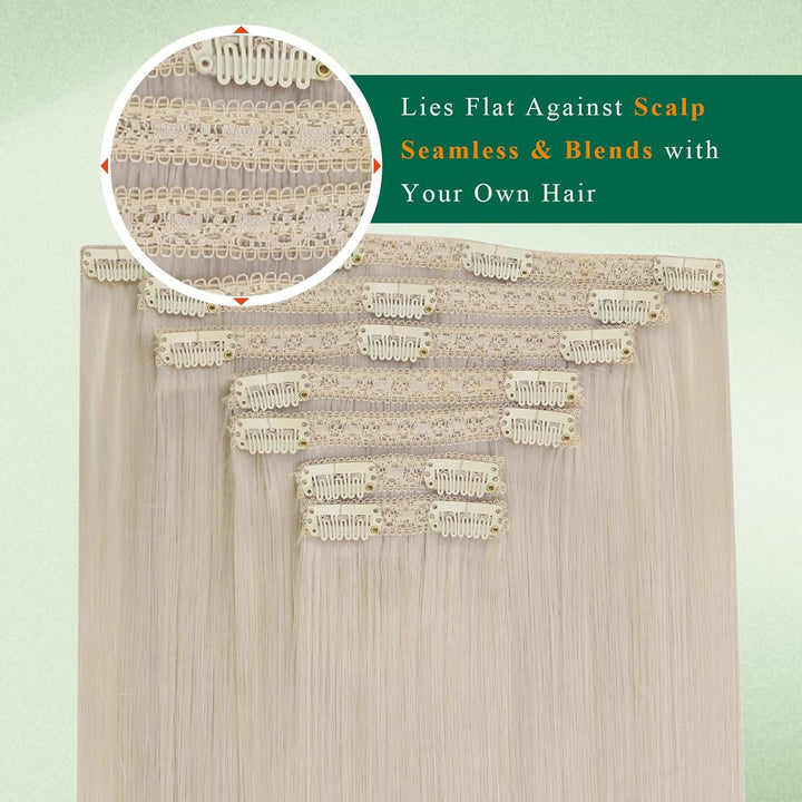 Easyouth Clip Extensions Echthaar Blond Clip in Haarverlangerung Remy Echthaar Clip in Haar Extensio