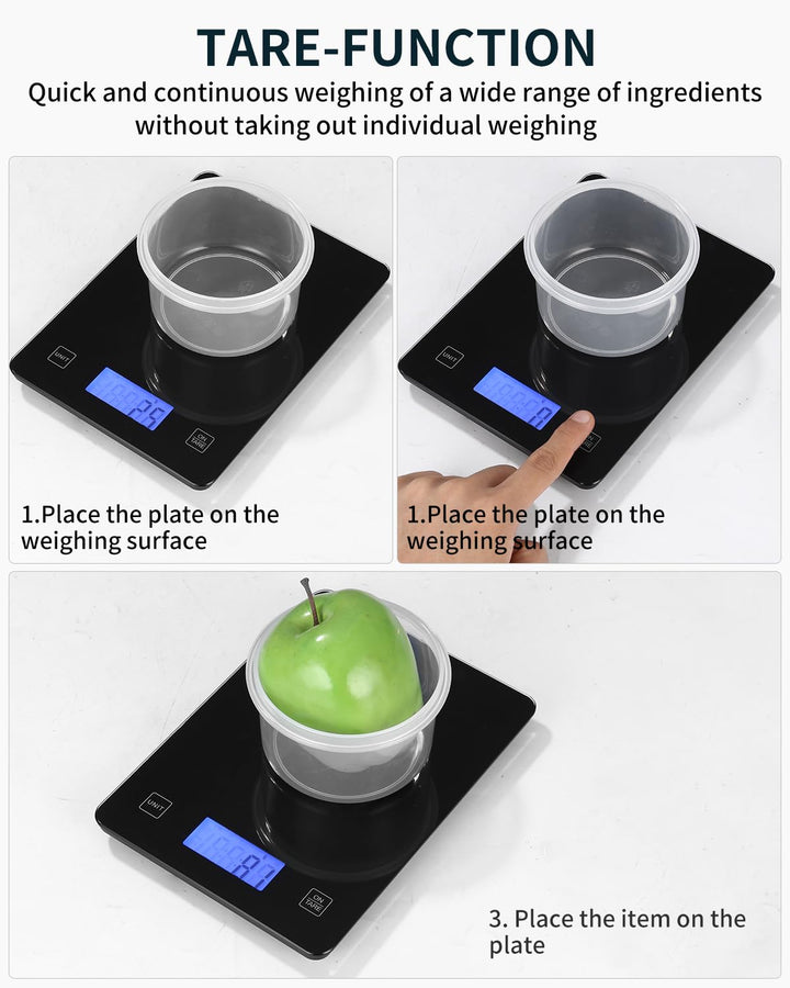 Küchenwaage,Küchenwaage Digital 10KG mit LCD Display und Tara Funktion,Multifunktions-Lebensmittelwa