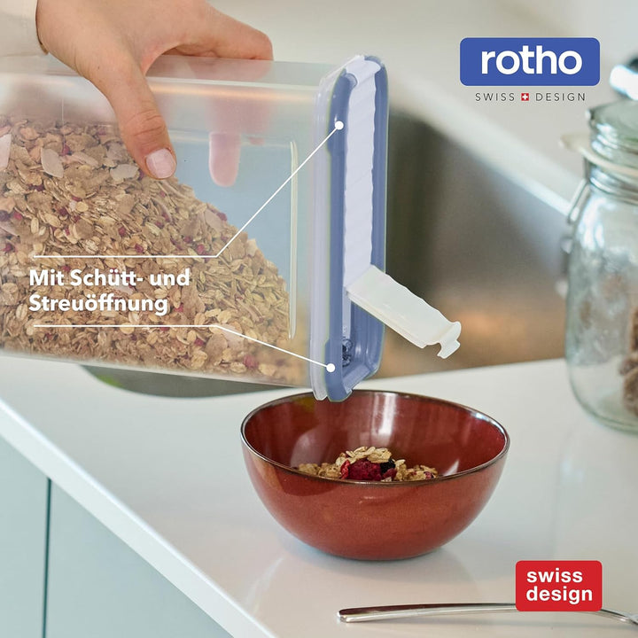 Rotho DOMINO 24-Set Vorratsdosen, Streu- & Schüttdose mit dicht schliessendem Deckel, spülmaschineng