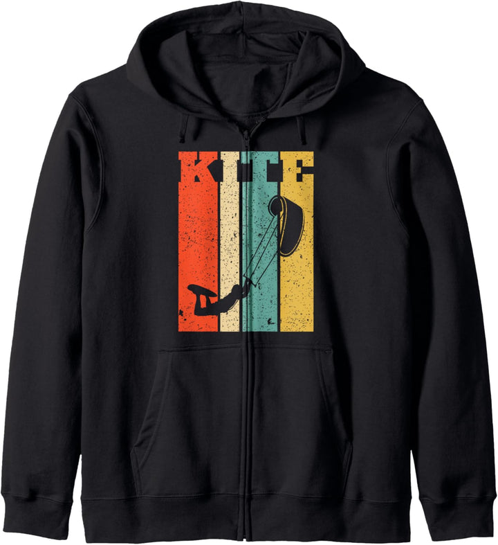 Kiteboarding, Kitesurfen, Kiteboarder, Vintage Stripes Kapuzenjacke