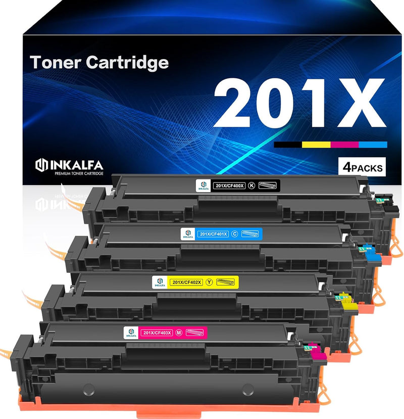inkalfa 201X 201A Toner Kompatible Set als Ersatz für HP M277dw Color Laserjet pro MFP M277n M252dw