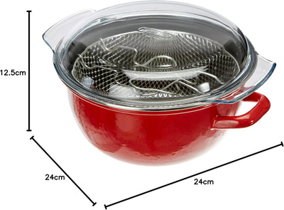Ibili 961224T Fritteuse mit herausnehmbarem Behälter und Glasdeckel