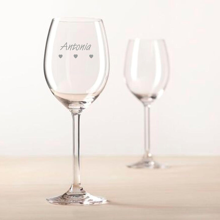 Geschenk zum Valentinstag – Wein Geschenksets – Weinglas mit Gravur 370ml – Geburtstagsgeschenke – G