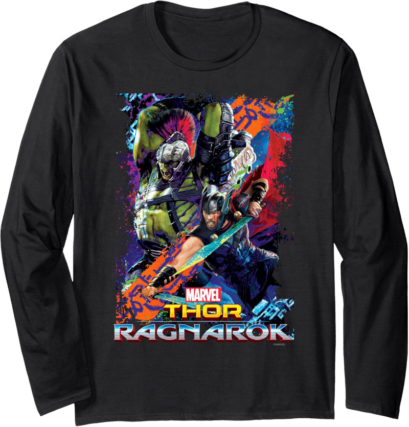 Marvel Thor Ragnarok Hulk Neon Pop Poster Langarmshirt