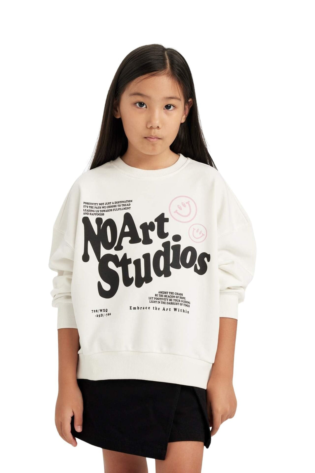 DeFacto Girl Regular Fit Langarm Gestricktes Kapuzen-Sweatshirt für Mädchen 11-12 Jahre Ecru, 11-12