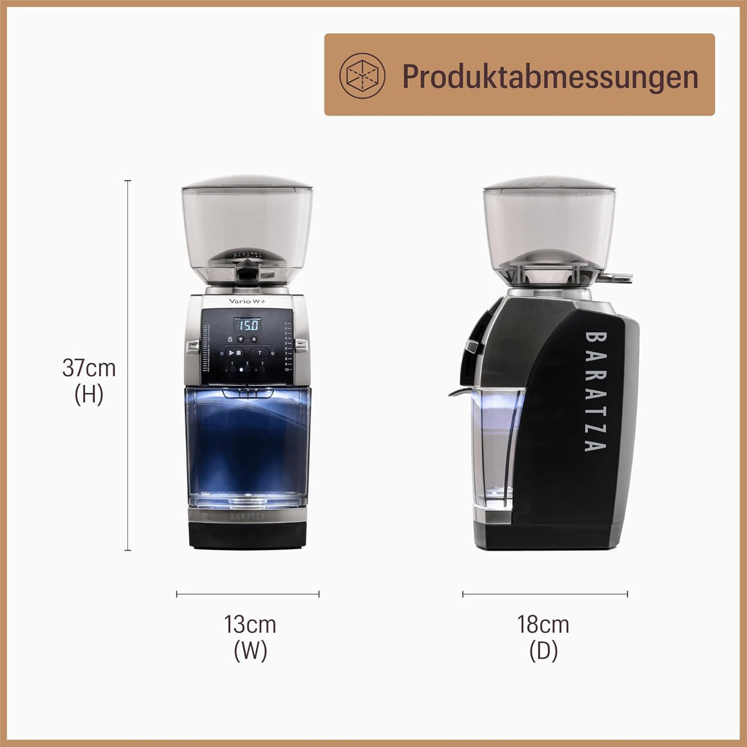 Baratza - Vario W+ 230V Kaffeemühle - Elektrische Kaffeemühle mit Mahlwerk, Schwarz, Schwarz