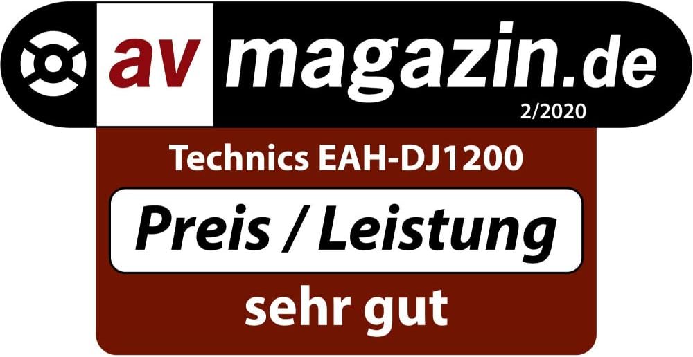 Technics EAH-DJ1200 DJ Kopfhörer, On-Ear, Schwenkarm, abnehmbares Spiralkabel, High-End Stereoklang,