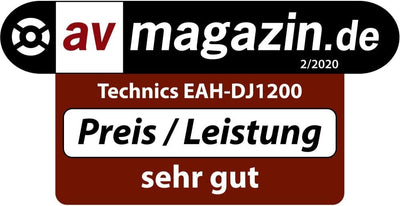 Technics EAH-DJ1200 DJ Kopfhörer, On-Ear, Schwenkarm, abnehmbares Spiralkabel, High-End Stereoklang,