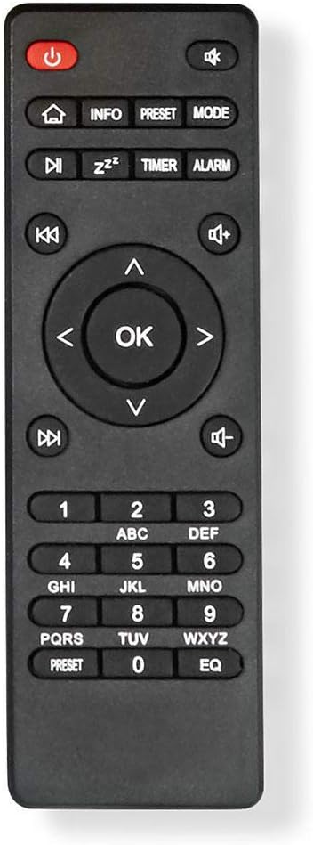 Nedis - Internetradio - 42 W - DAB+ - UKW - Bluetooth® - Farbe: Schwarz - Weck und Snooze Funktion -