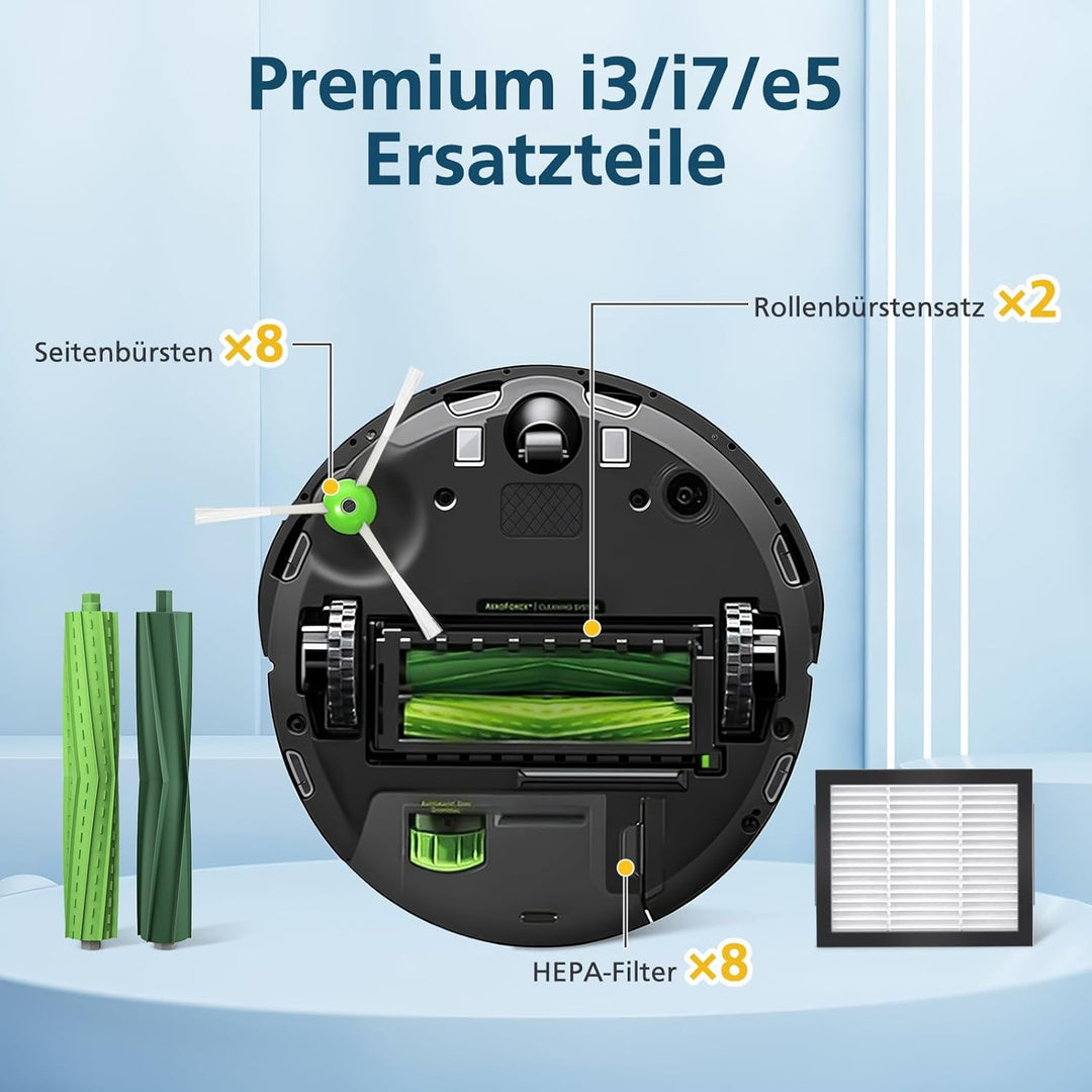 22 Stück Zubehör für iRobot Roomba i7 i7+ j7 j7+/Plus i3 i3+ i4 i4+ i6 i6+ i8 i8+ E5 E6 E7 Staubsaug
