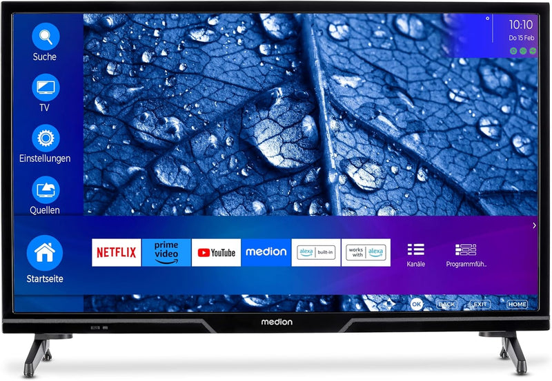 MEDION P12451 (MD 29230) 59,8 cm (24 Zoll) HD Fernseher (Smart-TV, HDR, Netflix, Prime Video, PVR, B