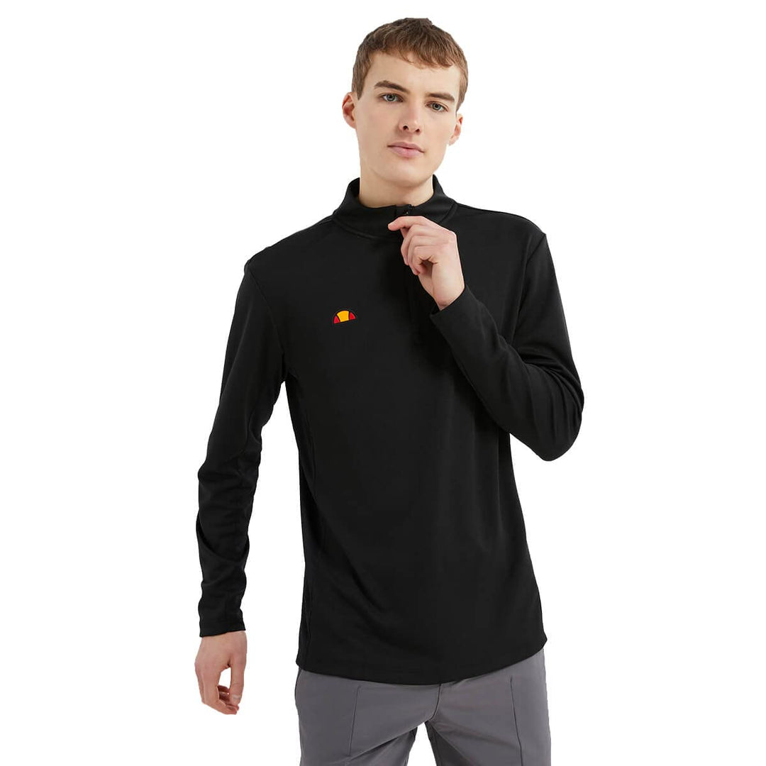 Ellesse Herren Rolbi Anti-Odour-Feuchtigkeitsdocht 1/2 Zip-Golf-Pullover L Schwarz, L Schwarz