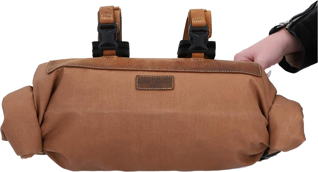 Gusti Lenkertasche Leder - Pedro D. Damen und Herren Fahrradtasche mit Befestigung Kuriertasche Lenk