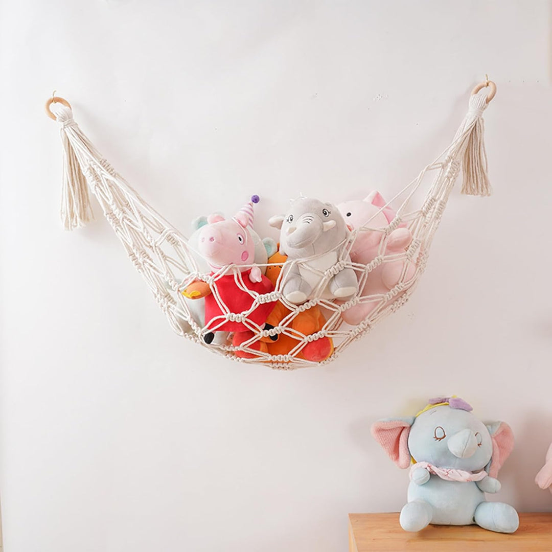 Boho-Organizer-Netztasche Obsthängematte für Küche unter Schrank Hängende Obst-Hängematte,ca. 115 cm