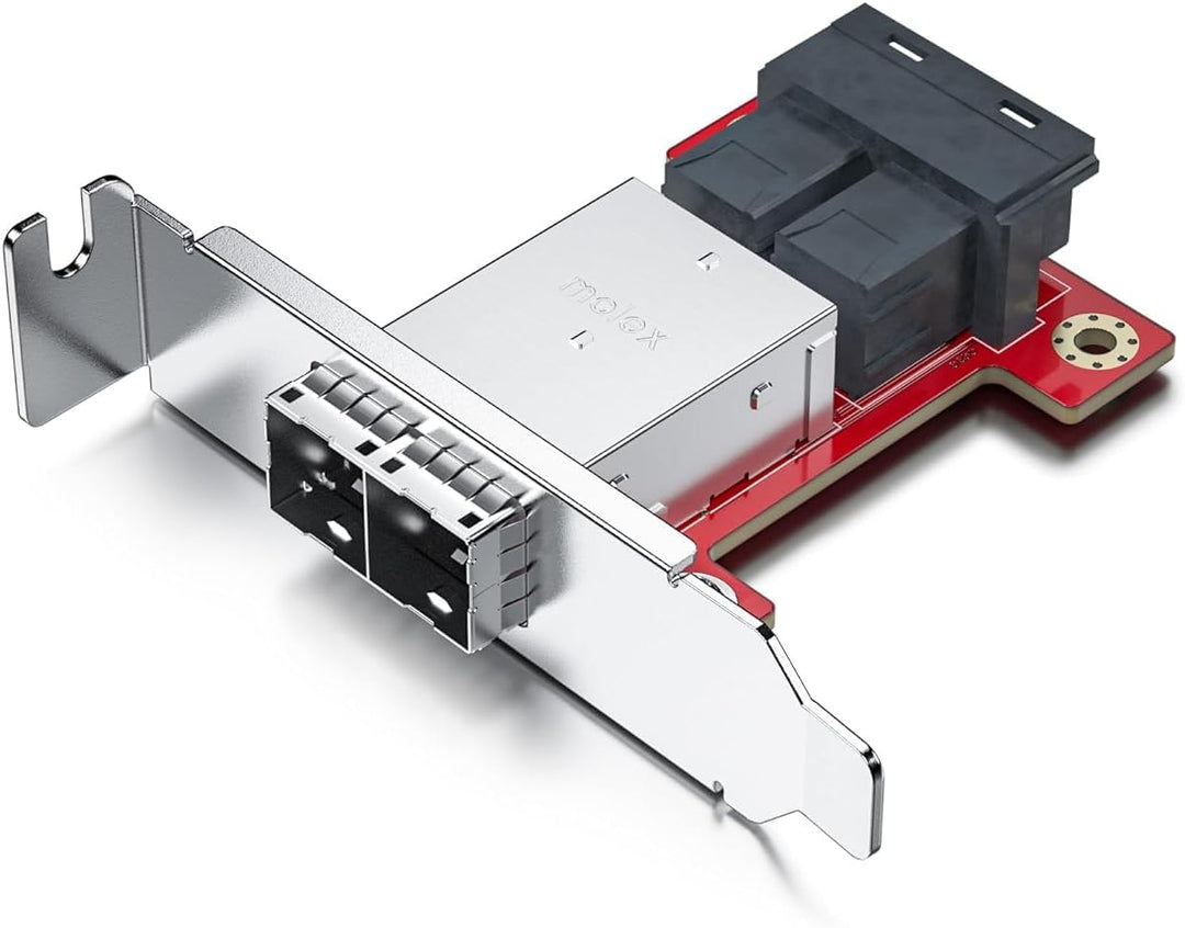 10Gtek Mini SAS Adapter SFF-8643 to SFF-8644 Dual Port Mini SAS Adapter 8643 Slot to 8644 Slot, 8643
