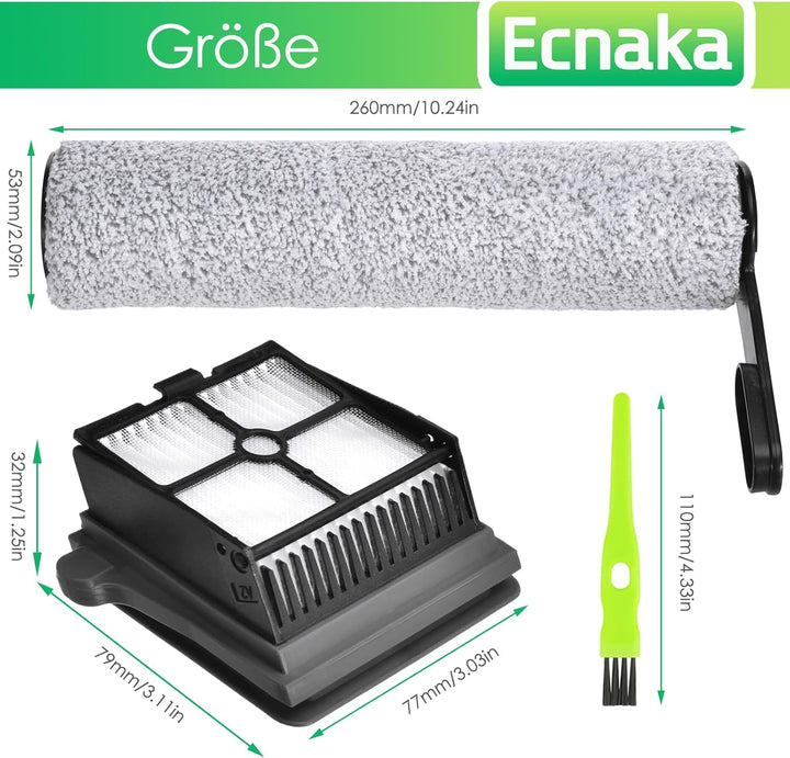 6 Stück Bürstenrolle Filter Ersatzteile für Tineco Floor One S7 Pro, Floor One S6 Akku-Nass- und Tro
