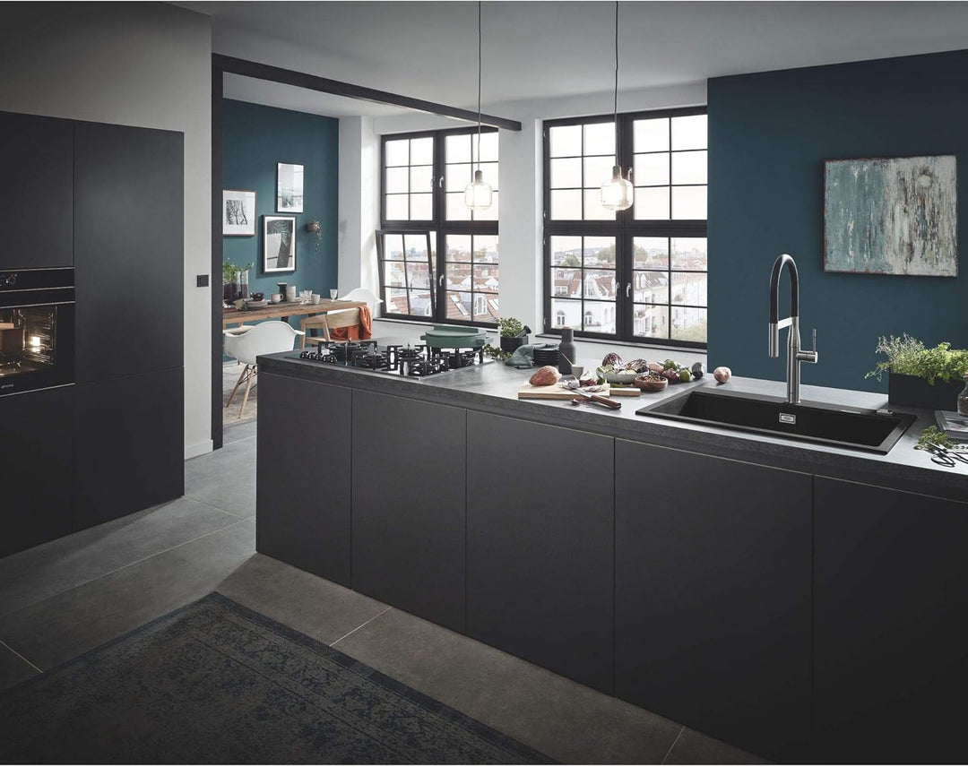 GROHE K700 | Kompositspüle | granit schwarz | 31652AP0 K700 Granit Schwarz 78 x 51 cm Kompositspüle,