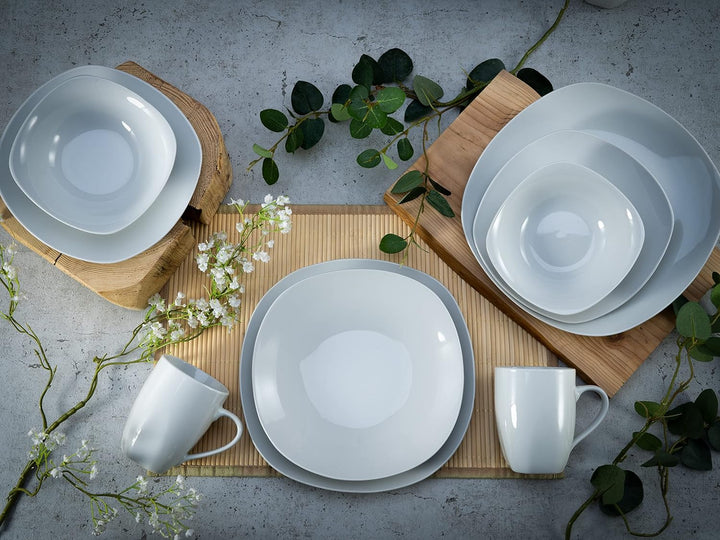 CreaTable, 11645, Serie Square Weiss, Geschirrset, Kombiservice 20 teilig