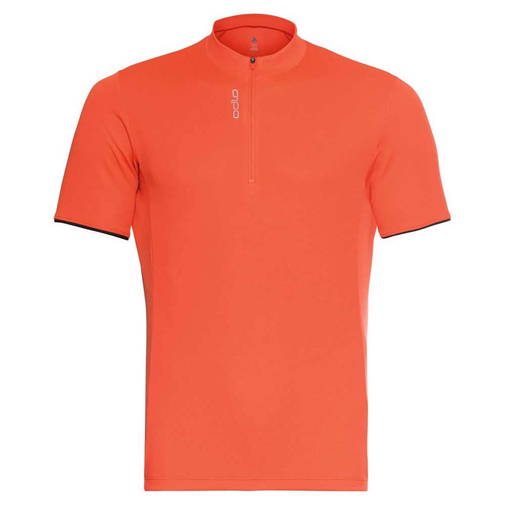 Odlo Herren Essential 1/2 Zip Trikot Radtrikot Fahrradtrikot M Exuberant Orange, M Exuberant Orange