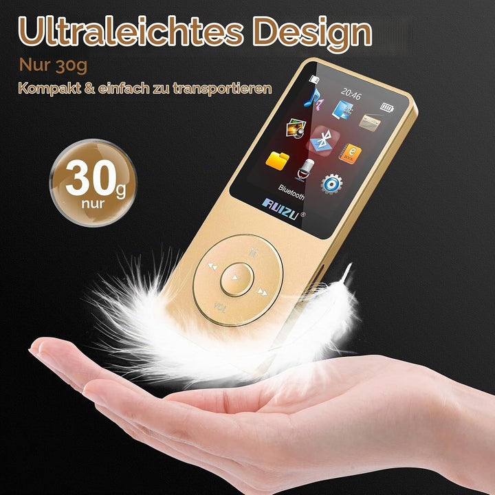 64GB MP3 Player with Bluetooth 5.3, 1.8" Screen Portable Music Player, FM Radio, Voice Recording, EB