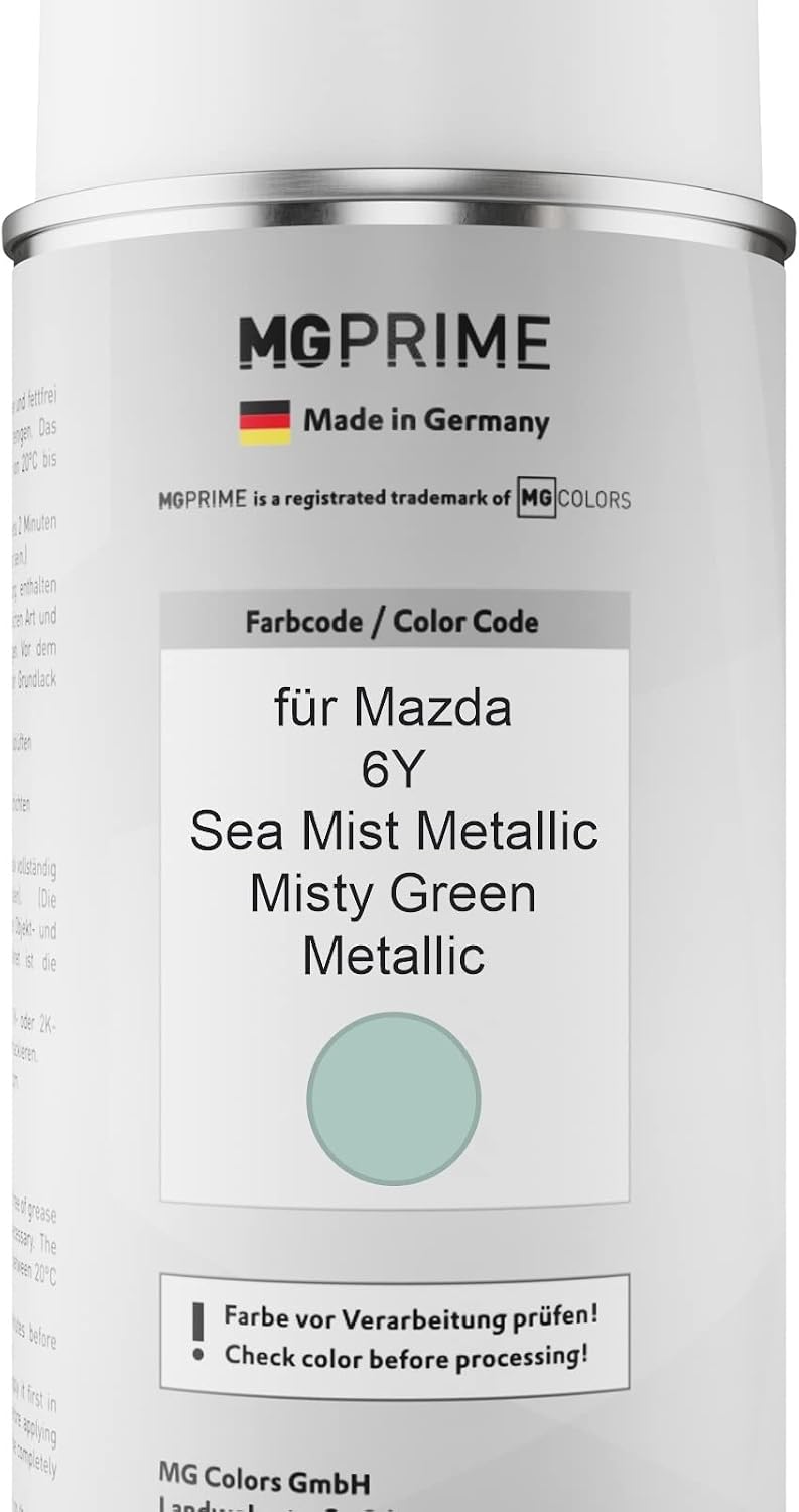 MG PRIME Autolack Sprühdosen Set für Mazda 6Y Sea Mist Metallic/Misty Green Metallic Basislack Klarl