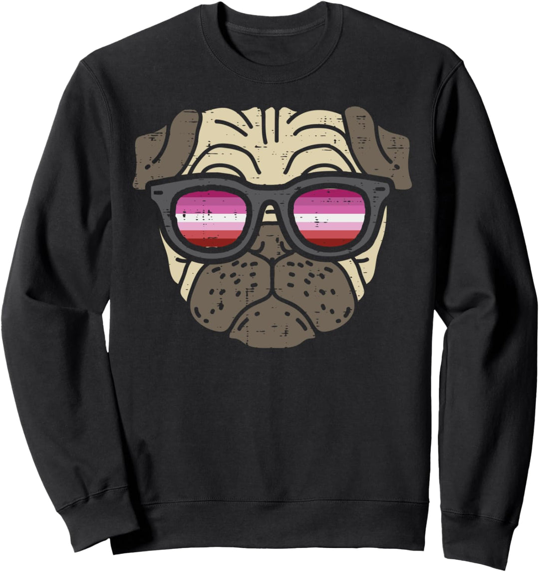Pug Dog LGBT Lesbian Flag Gay Pride Ally Women Sweatshirt