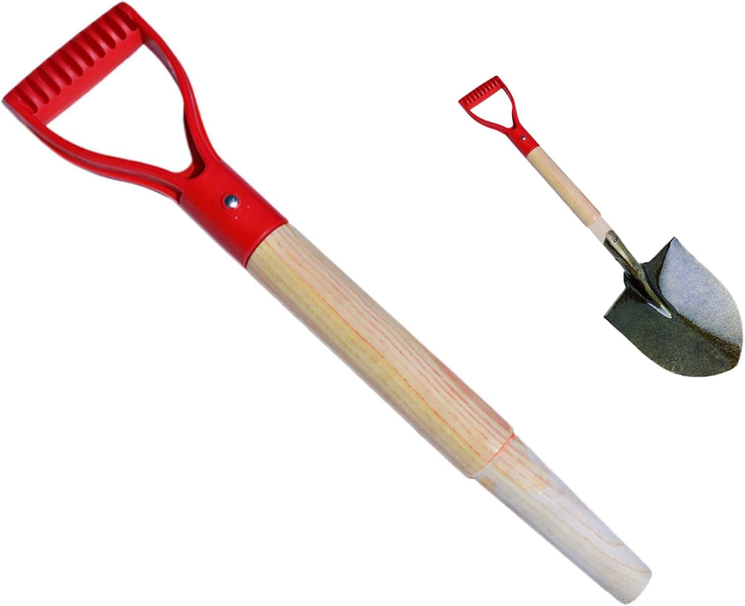 Ersatz-Schaufelstiel, 45, 7 cm, Holzrechenstiel mit technischem Kunststoffgriff, Spatenstiel zum Gra
