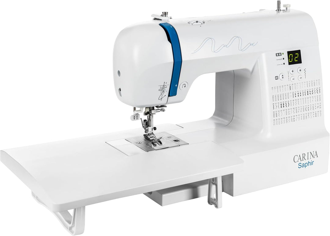 Nähmaschine Carina Saphira absolut Professional | Freiarm, Einfädelautomatik, Fadenabschneider, LED-