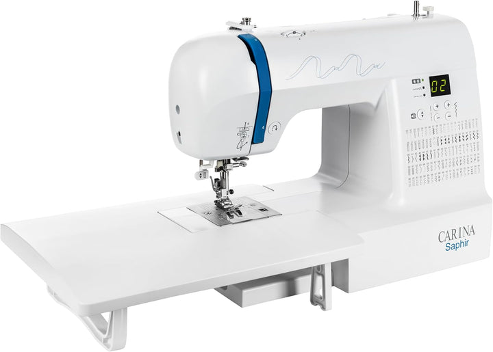 Nähmaschine Carina Saphira absolut Professional | Freiarm, Einfädelautomatik, Fadenabschneider, LED-