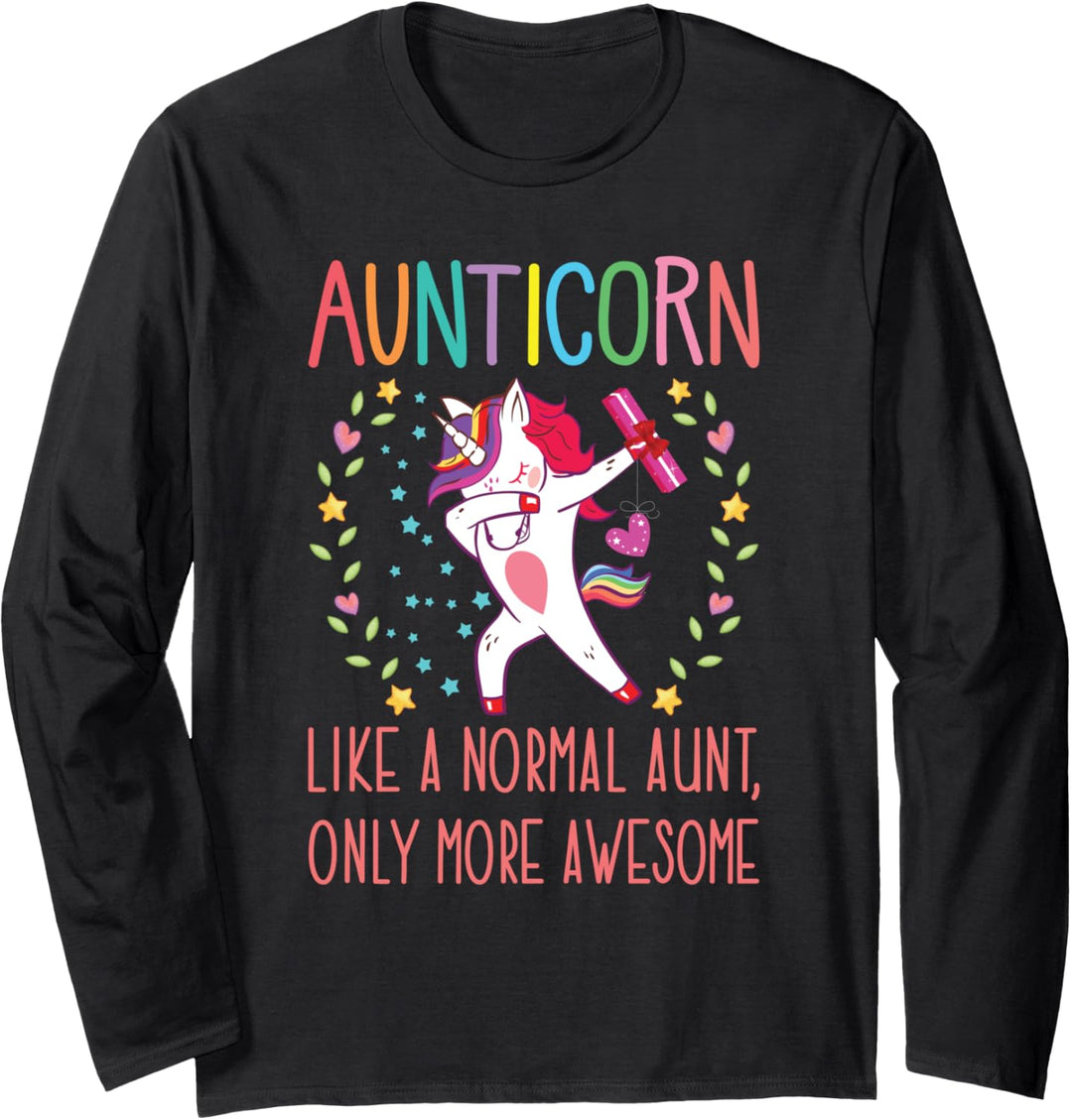 Aunticorn Like An Aunt Only Awesome Dabbing Unicorn Gift Langarmshirt
