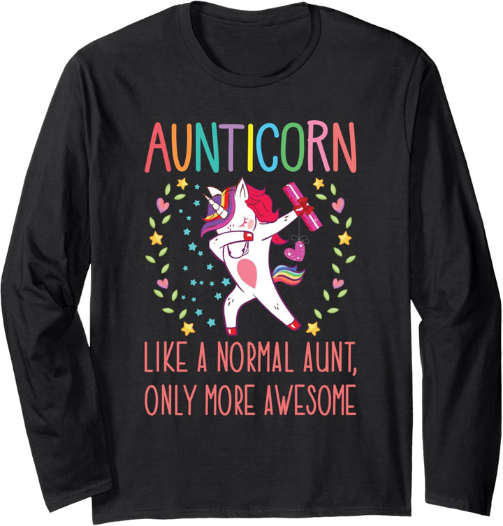 Aunticorn Like An Aunt Only Awesome Dabbing Unicorn Gift Langarmshirt