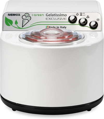 Nemox – GELATISSIMO Exclusive i-green – WEISS – bis zu 1 kg Eis, gefrorener Joghurt, Sorbets, Granit
