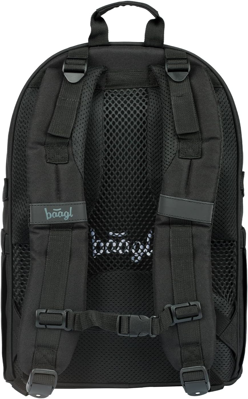 Baagl Schulrucksack Set Jungen 5 Teilig Schultasche ab 3 Klasse - Darkness | Ergonomischer Schulranz