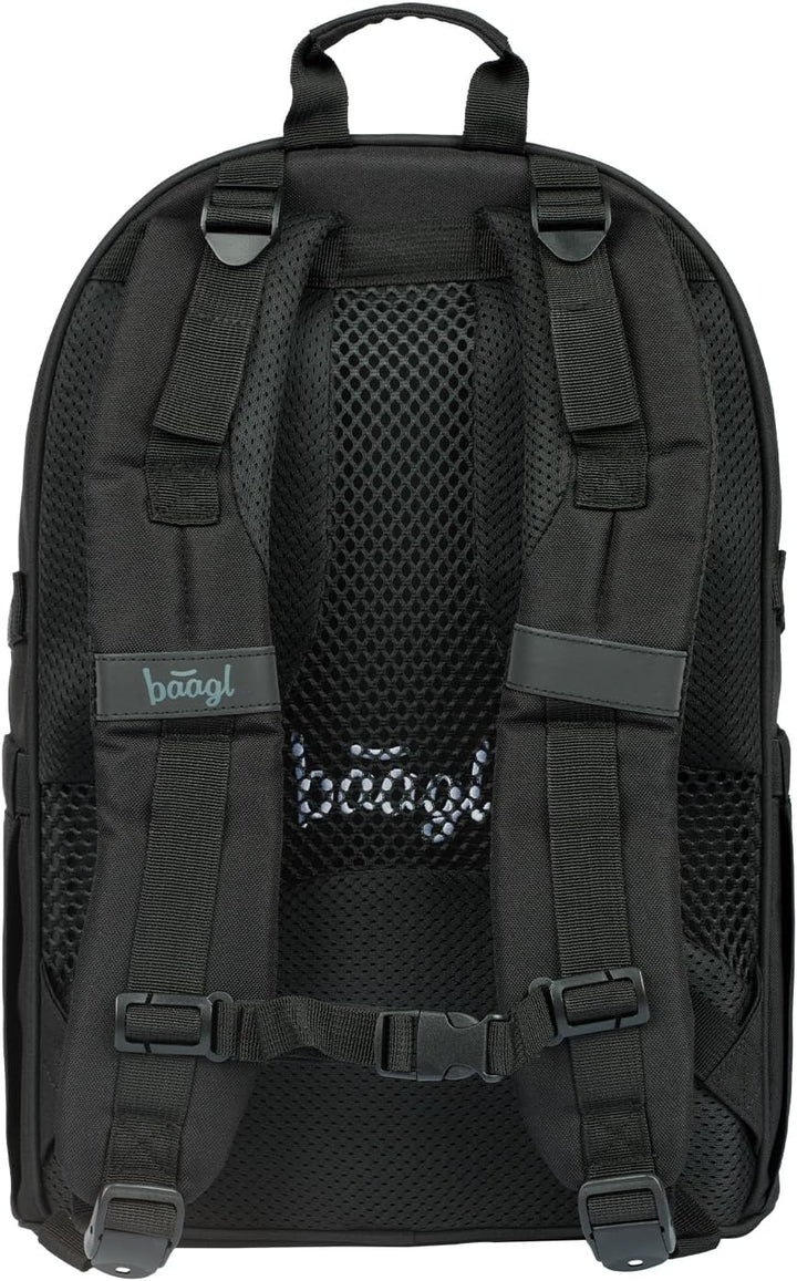 Baagl Schulrucksack Set Jungen 5 Teilig Schultasche ab 3 Klasse - Darkness | Ergonomischer Schulranz
