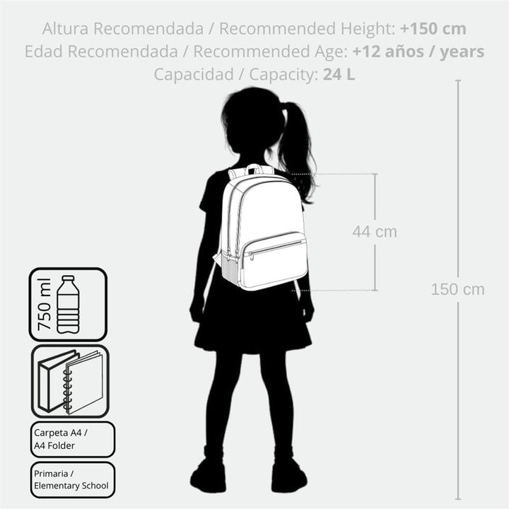 Enso Dreams Come True Schulrucksack mit zwei Fächern, mehrfarbig, 32 x 44 x 17 cm, Polyester doppelt