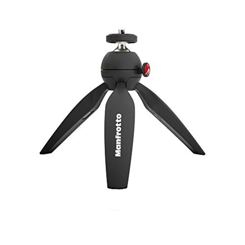 Manfrotto MTPIXIMII-B, PIXI Mini-Stativ mit Handgriff für kompakte Systemkameras, DSLRs, Spiegellos,
