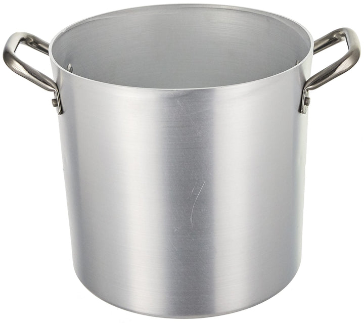 Pentole Agnelli Linie Aluminium 2 mm Topf mit Zwei Griffen aus Edelstahl, Metall, Silber/schwarz, 24